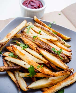 Oven Baked Frites on a plate